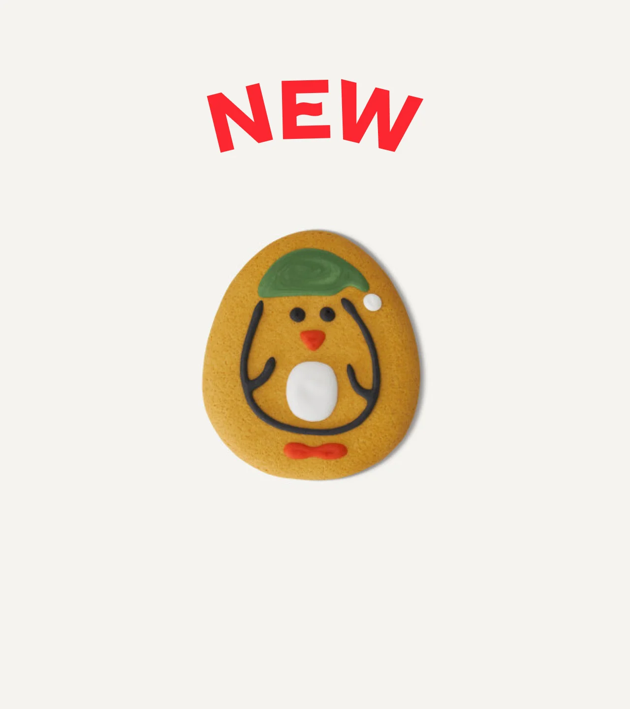 Iced Penguin Gingerbread Biscuit